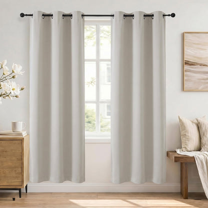 Simplebrand Sage Green Blackout Curtains 84 Inch Length 2 Panels Set for Bedroom/Living Room, Solid Room Darkening Thermal Insulated Grommet Energy Saving Window Treatment Drapes, Each 52" Wide