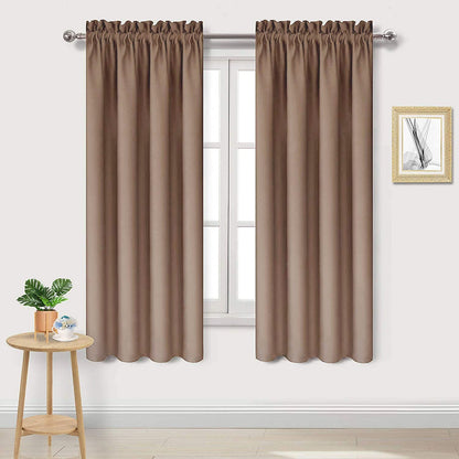 DWCN Blackout Curtains for Bedroom Living Room 42 x 63 Inch Long Black