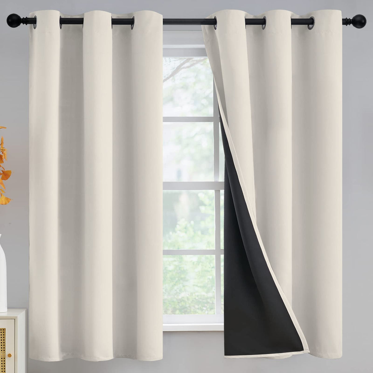 Yakamok Burgundy Red Blackout Curtains 84 inches Long for Bedroom 38" Wide