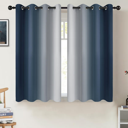 COSVIYA Grommet Room Darkening Ombre Purple Curtains W52xL63 inch