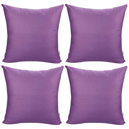 Thmyo 4-Pack 100% Cotton Solid Decorative Throw Pillow Case 18x18 Orange