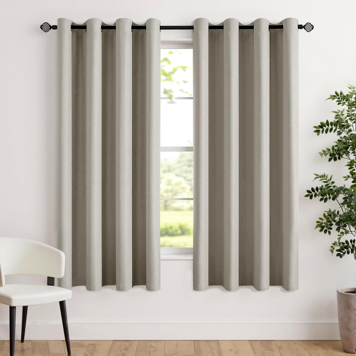 MIULEE Light Pink Blackout Bedroom Curtains Drapes 84 Inch Long 52"x84"