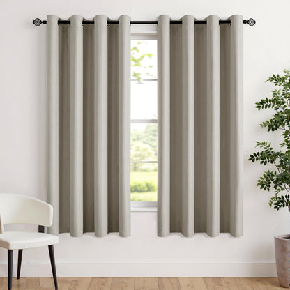 MIULEE Light Pink Blackout Bedroom Curtains Drapes 84 Inch Long 52"x84"