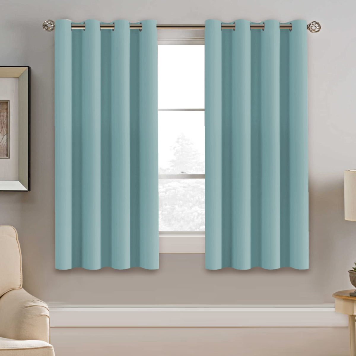H.VERSAILTEX 100% Blackout Curtains for Bedroom Black Out Curtains 96 inch Thermal Insulated Long Blackout Curtains for Living Room, Energy Saving Curtains for Patio Door Grommet (1 Panel, Jet Black)