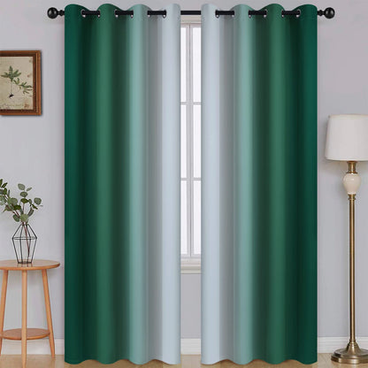 SimpleHome Ombre Black to Grey White Curtains for Living Room 52Wx84L