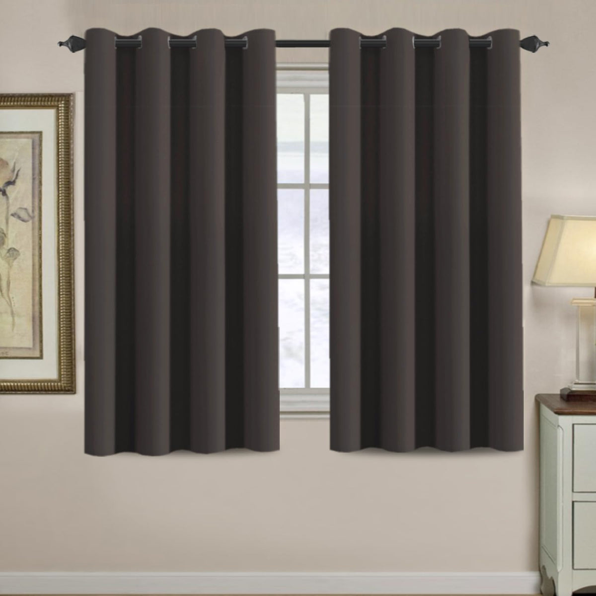 H.VERSAILTEX 100% Blackout Curtains for Bedroom Black Out Curtains 96 inch Thermal Insulated Long Blackout Curtains for Living Room, Energy Saving Curtains for Patio Door Grommet (1 Panel, Jet Black)