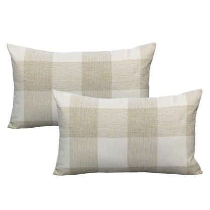 VAKADO Outdoor Plaid Throw Pillow Covers 18x18 Set of 2, Black & White