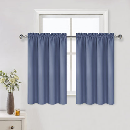 DWCN Blackout Curtains for Bedroom Living Room 42 x 63 Inch Long Black