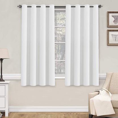 H.VERSAILTEX Blackout Curtains for Bedroom Thermal Insulated Room Darkening Living Room Curtains 63 Inch Long Grommet Privacy Protection Window Curtain Panels/Drapes for Nursery,2 Panels,Ivory/Cream