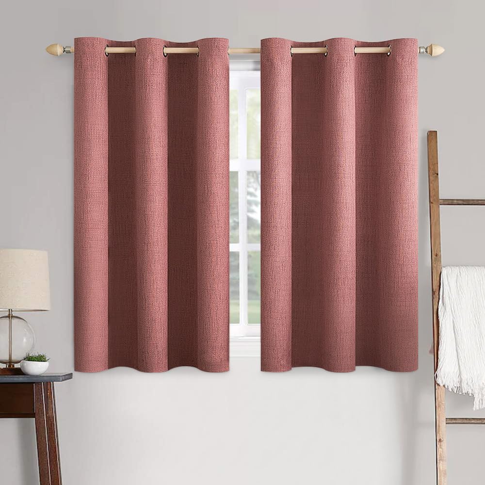 MIULEE 100% Blackout Linen Curtains for Bedroom 52x84 Inches Natural Beige