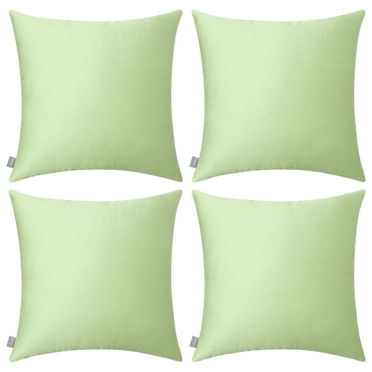 Thmyo 4-Pack 100% Cotton Solid Decorative Throw Pillow Case 18x18 Orange