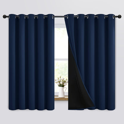 Yakamok Burgundy Red Blackout Curtains 84 inches Long for Bedroom 38" Wide