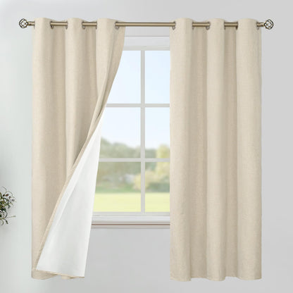 YoungsTex Black Blackout Curtains for Bedroom, Thermal Drapes Heat Blocking