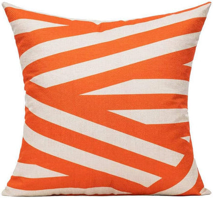 All Smiles Outdoor Waterproof Throw Pillow Covers 18X18 Set of 4,Orange Decorative Cushion Covers Boho Decorations Outside for Patio Furniture Porch Seat Chair Couch Sofa Living Room Geometric