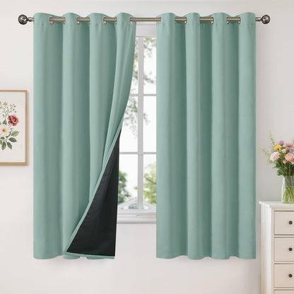 YoungsTex Black Blackout Curtains for Bedroom, Thermal Drapes Heat Blocking