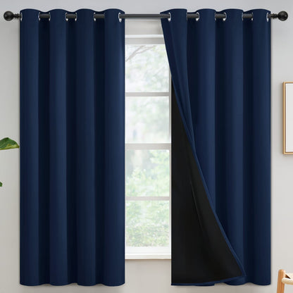 Yakamok Burgundy Red Blackout Curtains 84 inches Long for Bedroom 38" Wide