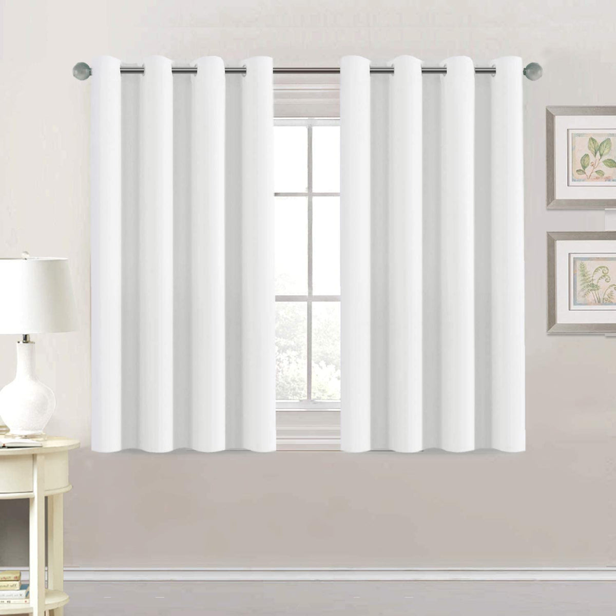 H.VERSAILTEX Blackout Curtains for Bedroom Thermal Insulated Room Darkening Living Room Curtains 63 Inch Long Grommet Privacy Protection Window Curtain Panels/Drapes for Nursery,2 Panels,Ivory/Cream
