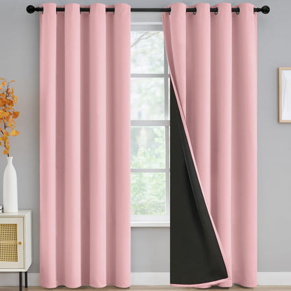 Yakamok Burgundy Red Blackout Curtains 84 inches Long for Bedroom 38" Wide