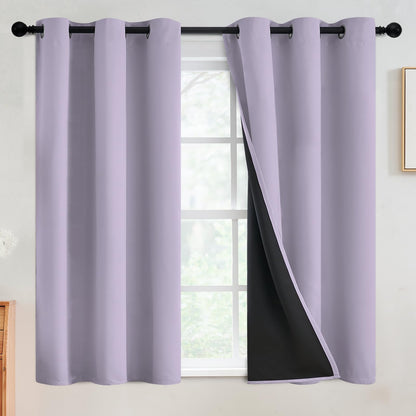 SimpleHome Cream 100% Blackout Curtains Room Darkening Living Room 84 Inch