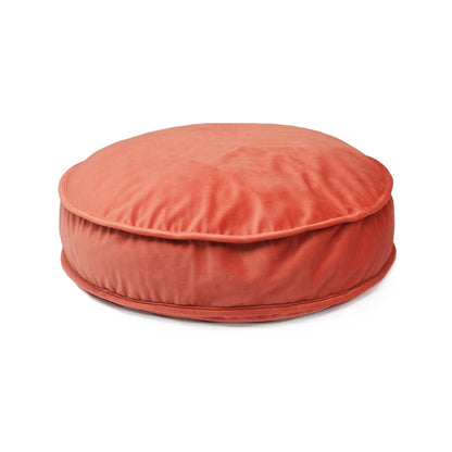 Velvet Floor Pillows Round Chair Cushion Couch Throw Pillow Soft Pouf Seat Mattress Bean Bag for Reading Nook Play Room (19.7",Brick Red)