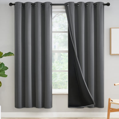 Yakamok Burgundy Red Blackout Curtains 84 inches Long for Bedroom 38" Wide