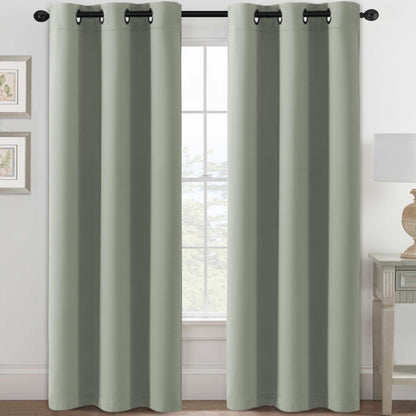 H.VERSAILTEX Blackout Curtains for Bedroom Thermal Insulated Room Darkening Living Room Curtains 63 Inch Long Grommet Privacy Protection Window Curtain Panels/Drapes for Nursery,2 Panels,Ivory/Cream