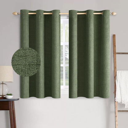 MIULEE 100% Blackout Linen Curtains for Bedroom 52x84 Inches Natural Beige