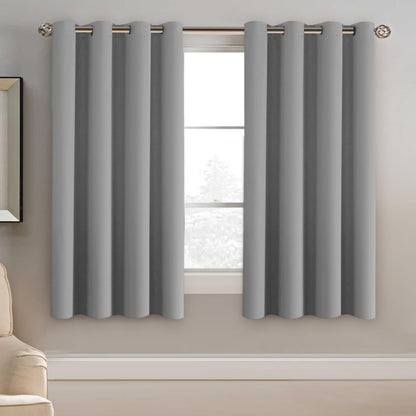 H.VERSAILTEX 100% Blackout Curtains for Bedroom Black Out Curtains 96 inch Thermal Insulated Long Blackout Curtains for Living Room, Energy Saving Curtains for Patio Door Grommet (1 Panel, Jet Black)