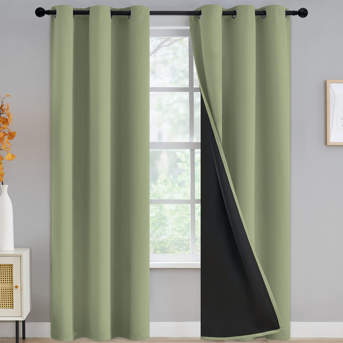 Yakamok Burgundy Red Blackout Curtains 84 inches Long for Bedroom 38" Wide