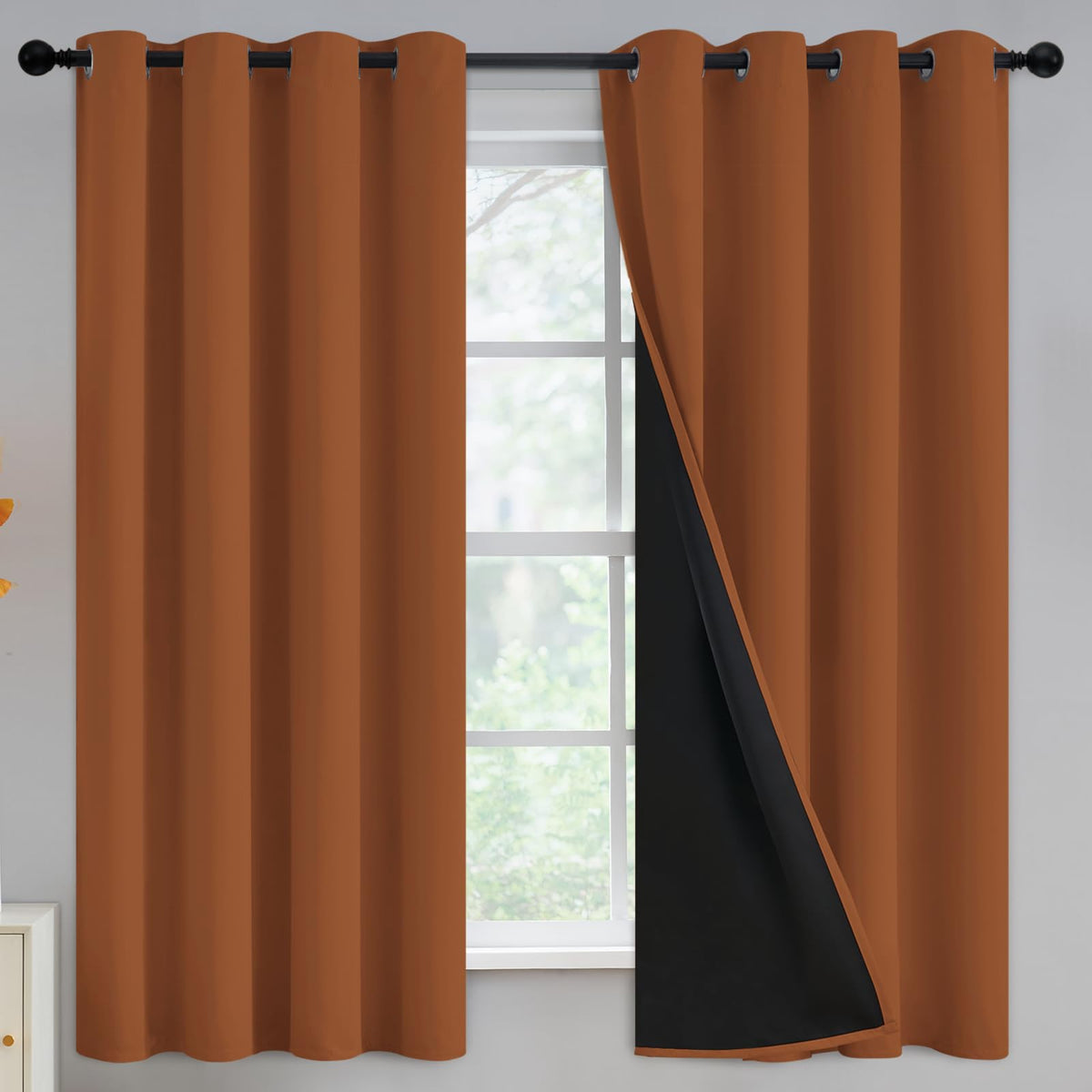 Yakamok Burgundy Red Blackout Curtains 84 inches Long for Bedroom 38" Wide