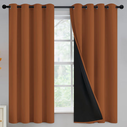 Yakamok Burgundy Red Blackout Curtains 84 inches Long for Bedroom 38" Wide