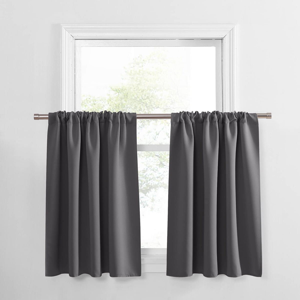 PONY DANCE Black Out Curtains 72 inch Long, Black, 2 Panels