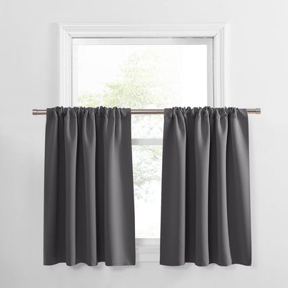 PONY DANCE Black Out Curtains 72 inch Long, Black, 2 Panels
