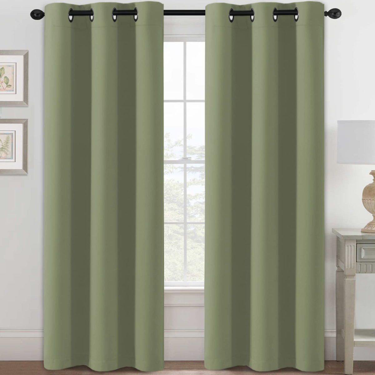 H.VERSAILTEX Blackout Curtains for Bedroom Thermal Insulated Room Darkening Living Room Curtains 63 Inch Long Grommet Privacy Protection Window Curtain Panels/Drapes for Nursery,2 Panels,Ivory/Cream