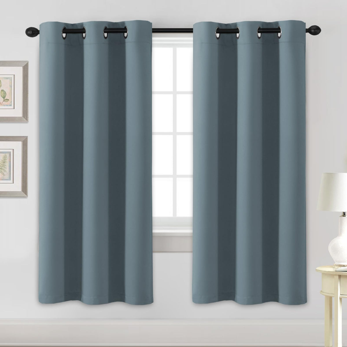 H.VERSAILTEX Blackout Curtains for Bedroom Thermal Insulated Room Darkening Living Room Curtains 63 Inch Long Grommet Privacy Protection Window Curtain Panels/Drapes for Nursery,2 Panels,Ivory/Cream