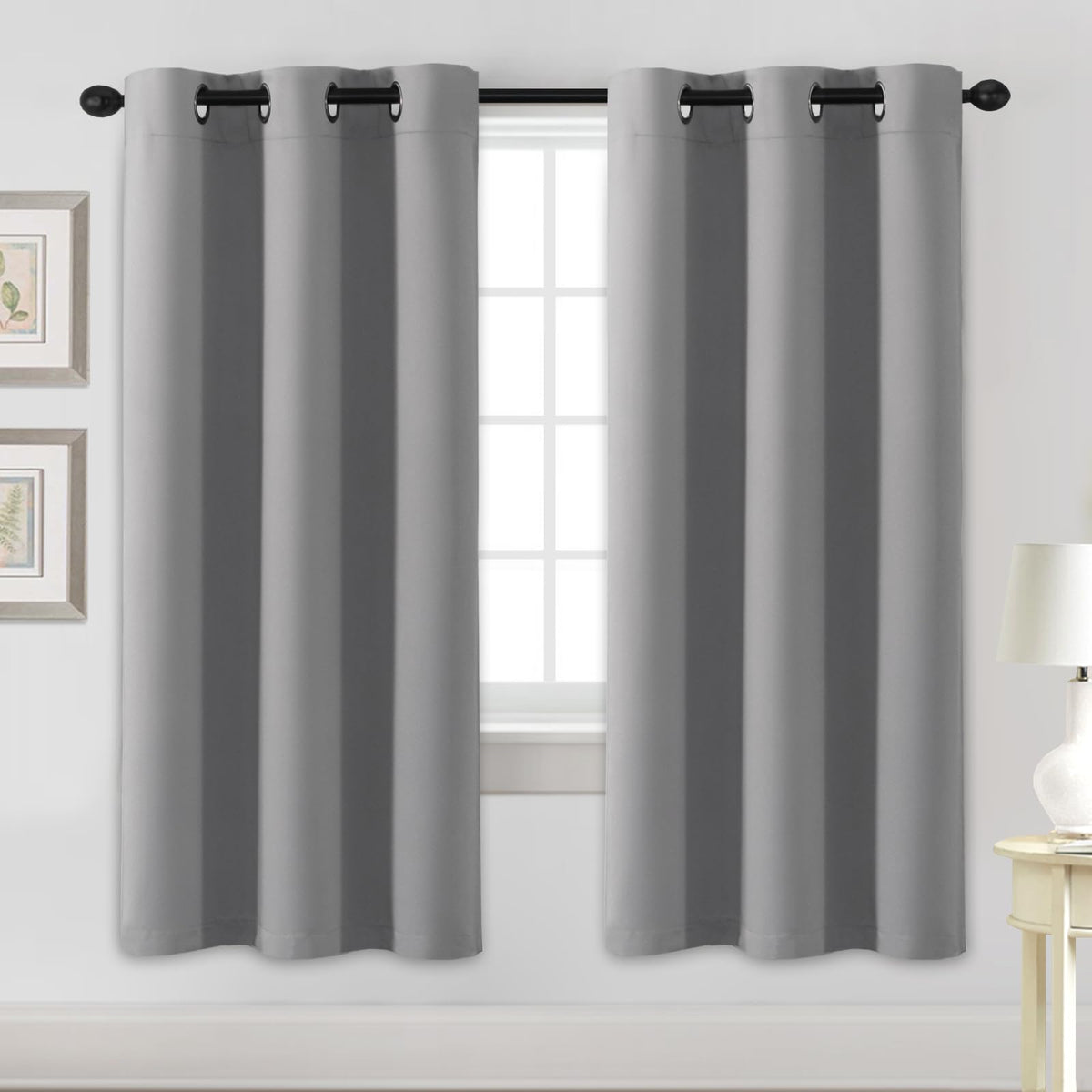 H.VERSAILTEX Blackout Curtains for Bedroom Thermal Insulated Room Darkening Living Room Curtains 63 Inch Long Grommet Privacy Protection Window Curtain Panels/Drapes for Nursery,2 Panels,Ivory/Cream