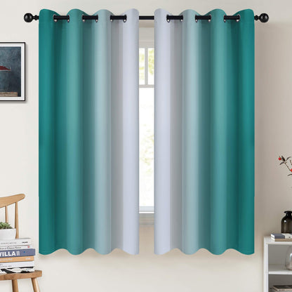 COSVIYA Grommet Room Darkening Ombre Purple Curtains W52xL63 inch