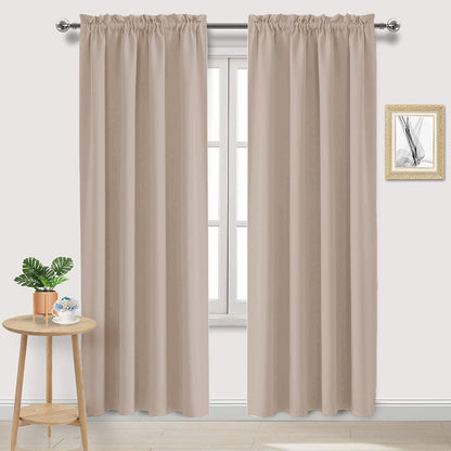 DWCN Blackout Curtains for Bedroom Living Room 42 x 63 Inch Long Black