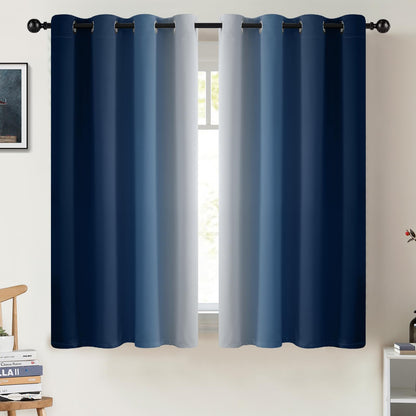 COSVIYA Grommet Room Darkening Ombre Purple Curtains W52xL63 inch