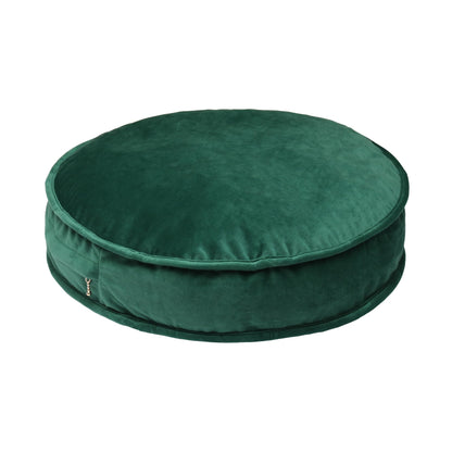 Round Floor Pillow Cover Velvet Throw Seating Pouf Yoga Meditation Cushion Plush Case Reading Room Decor Cover Only (25.6IN, Green)