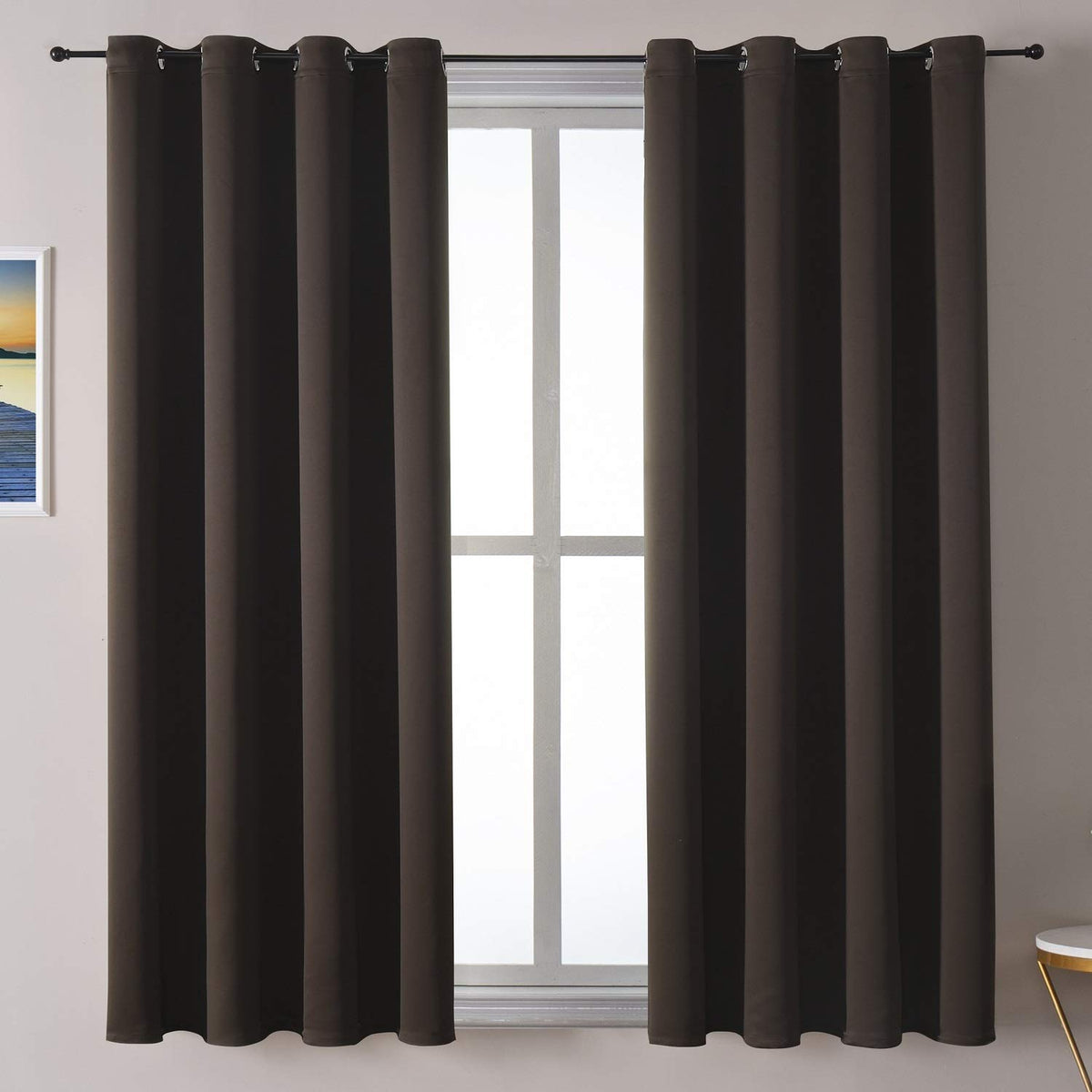 ChrisDowa Blackout Curtains for Bedroom and Living Room 63 Inches Long
