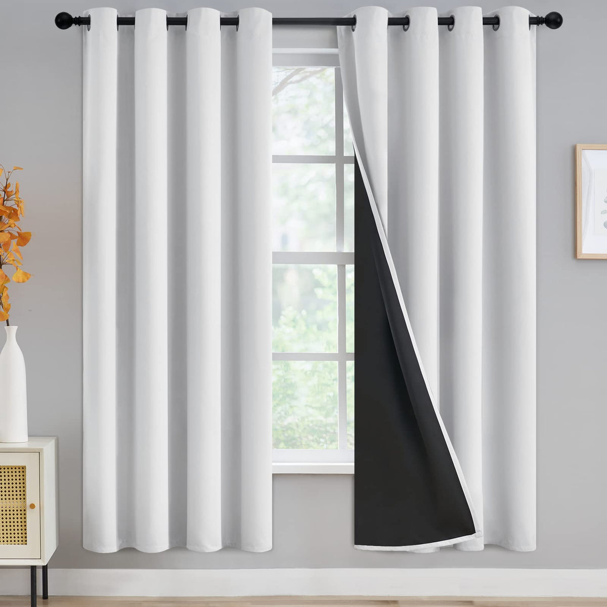 Yakamok Burgundy Red Blackout Curtains 84 inches Long for Bedroom 38" Wide
