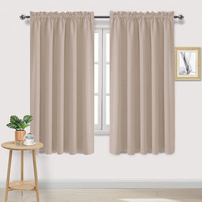 DWCN Blackout Curtains for Bedroom Living Room 42 x 63 Inch Long Black