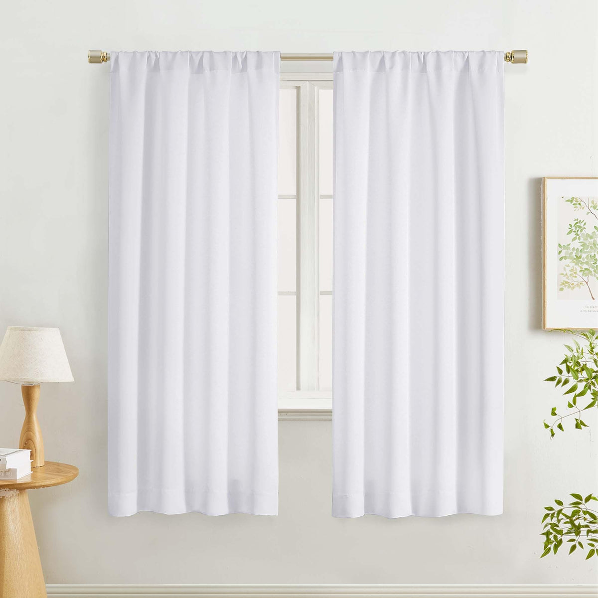 Lecloud Sage Green Room Darkening Curtains 54 Inch Length 2 Panels, Window Curtains for Bedroom, Energy Thermal Insulating Rod Pocket Curtain Drapes for Small Window, 40" W x 54" L