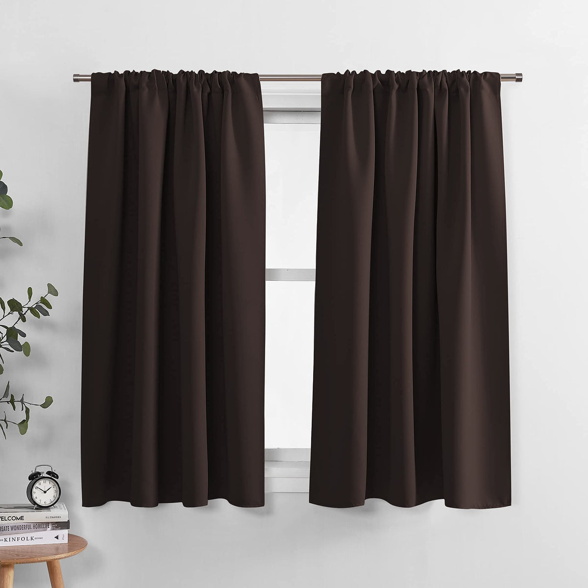 PONY DANCE Black Out Curtains 72 inch Long, Black, 2 Panels