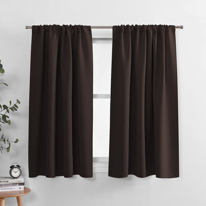 PONY DANCE Black Out Curtains 72 inch Long, Black, 2 Panels