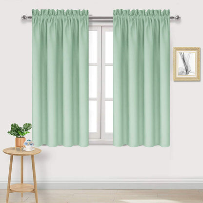 DWCN Blackout Curtains for Bedroom Living Room 42 x 63 Inch Long Black