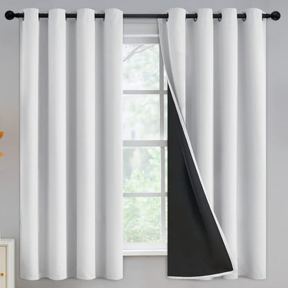Yakamok Burgundy Red Blackout Curtains 84 inches Long for Bedroom 38" Wide