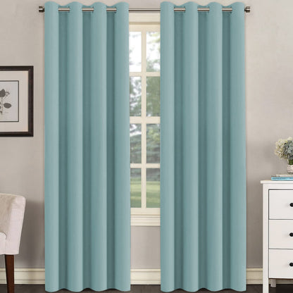 H.VERSAILTEX Blackout Curtains for Bedroom Thermal Insulated Room Darkening Living Room Curtains 63 Inch Long Grommet Privacy Protection Window Curtain Panels/Drapes for Nursery,2 Panels,Ivory/Cream