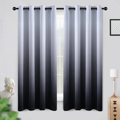 COSVIYA Grommet Room Darkening Ombre Purple Curtains W52xL63 inch